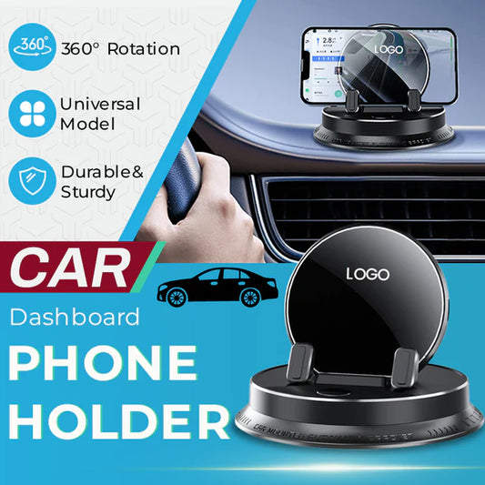 Compact 360° Adjustable Magnetic In-Car Phone Mount for Dashboard & Windshield