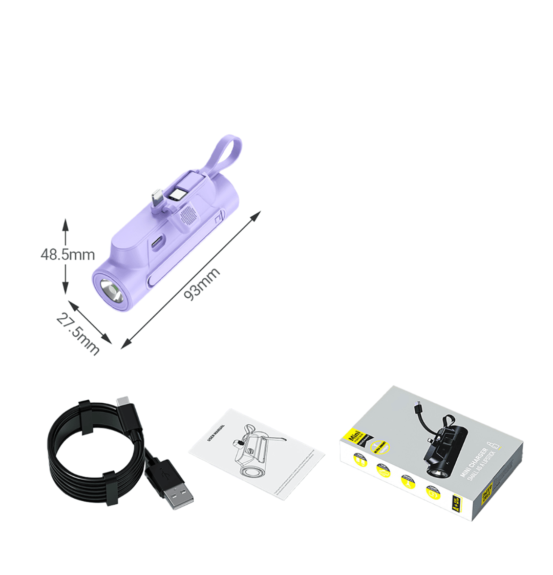 Multifunctional Portable Charger with Cable