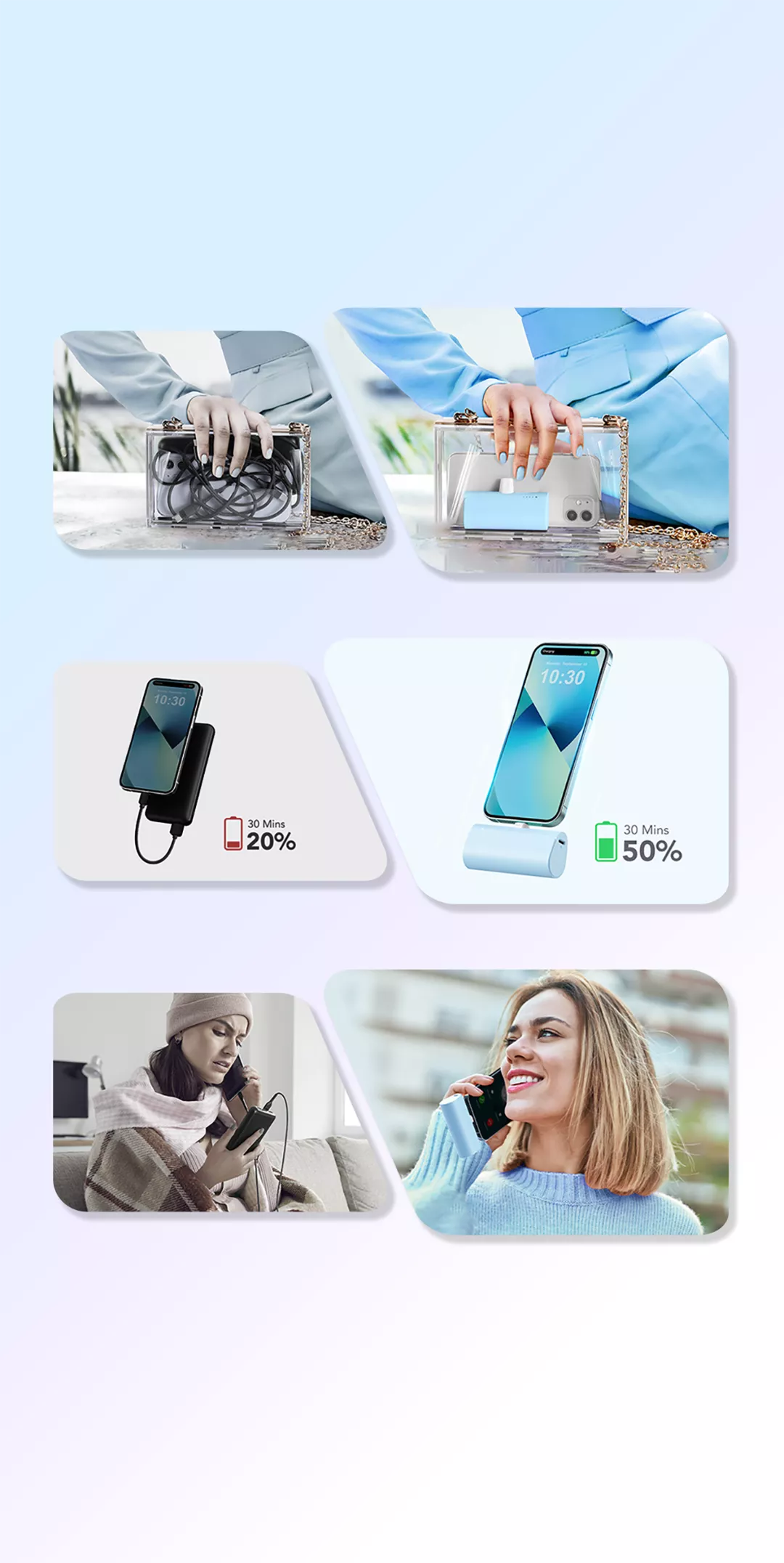 Multifunctional Portable Charger with Cable