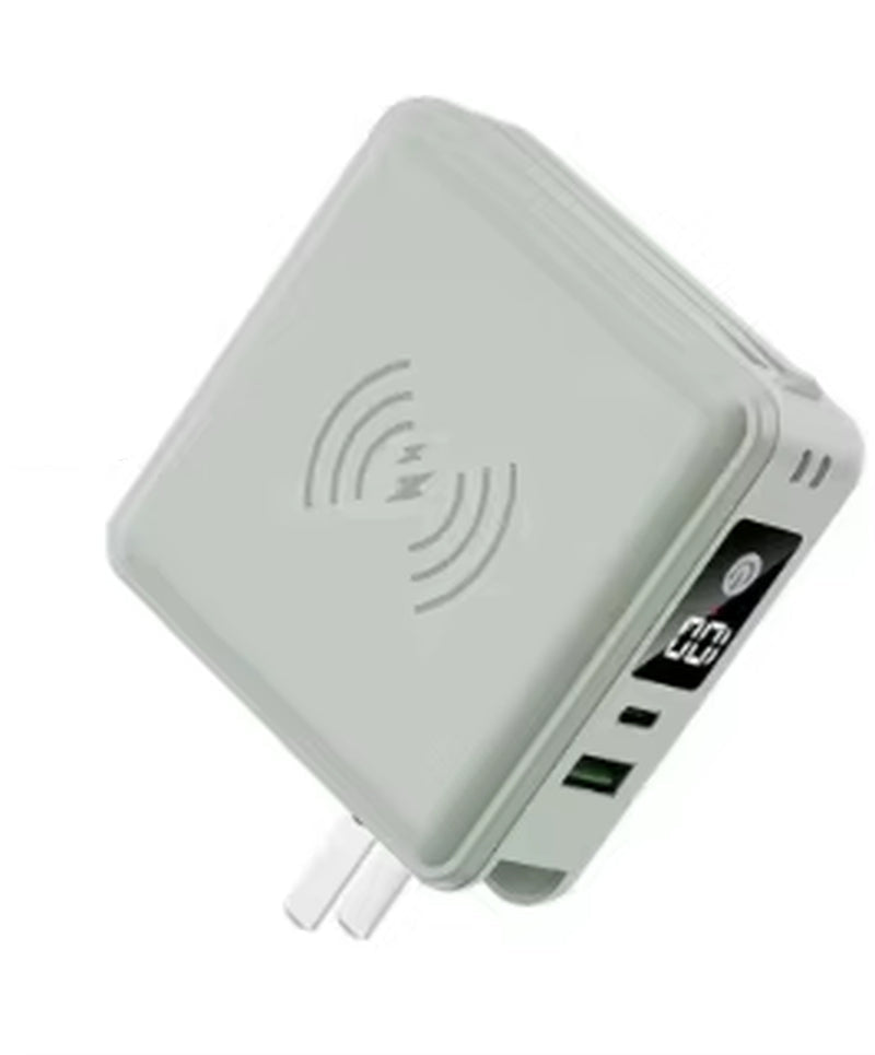 15000Mah  Multi-Function 6 in 1 Powerbank Built Cable AC Plug 22.5W PD Super Fast Charging Travel Charger