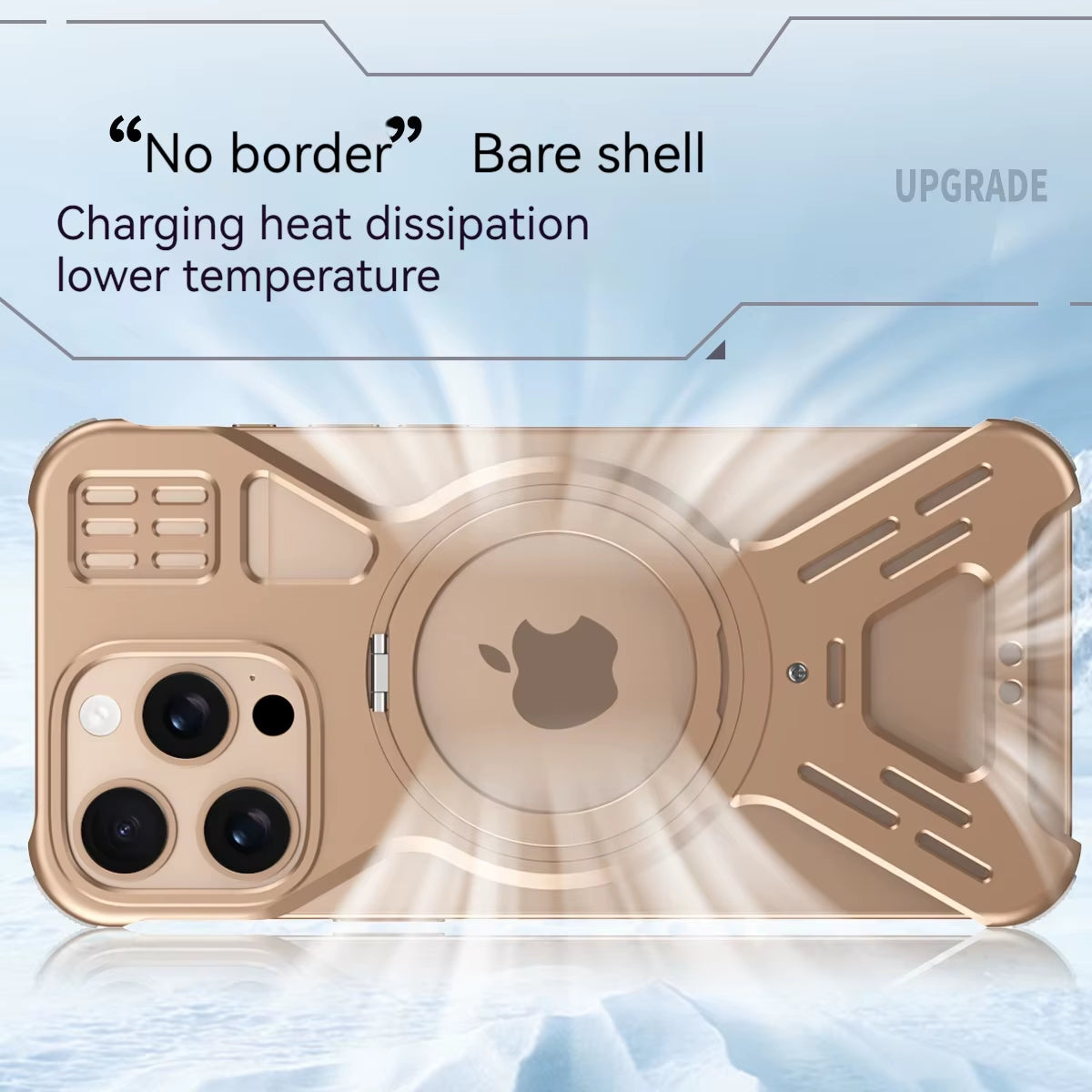 Magnetic 360 ° Metal Bracket Aluminum Alloy Frameless Phone Cases,For Iphone 15 16 Pro Max Magsafe Wireless Charging Metal Case