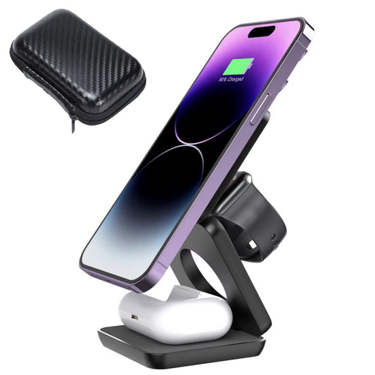 3 in 1 Foldable Magnetic Wireless Charg-Er Stand for Iphone 15 14 13 Iwatch 8 7 Air-Pods Pro Dock Station Fast Charging Holder