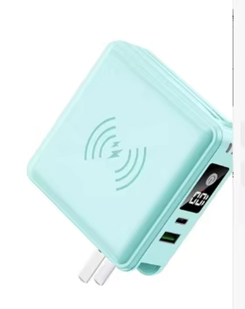 15000Mah  Multi-Function 6 in 1 Powerbank Built Cable AC Plug 22.5W PD Super Fast Charging Travel Charger