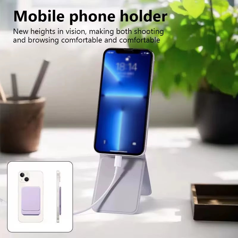 Magnetic Cell Phone Holder Foldable Stand Adjustable Desktop Mulifunctional Desktop Bracket with Magnet Ring for Any Cell Phone