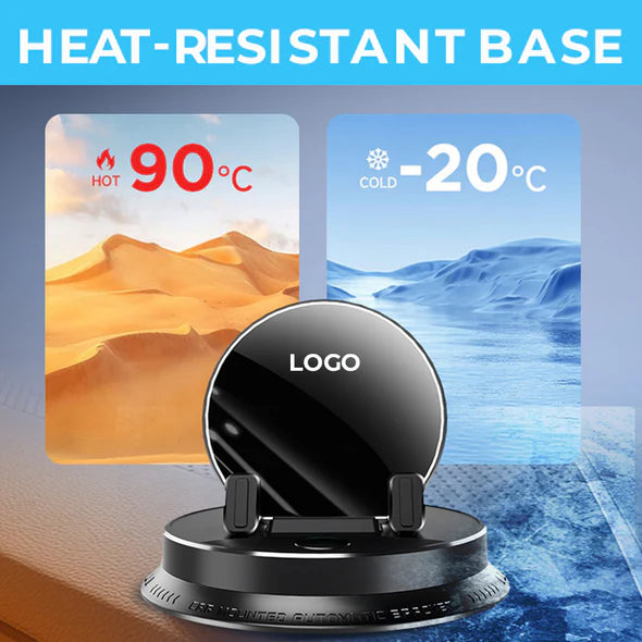Compact 360° Adjustable Magnetic In-Car Phone Mount for Dashboard & Windshield