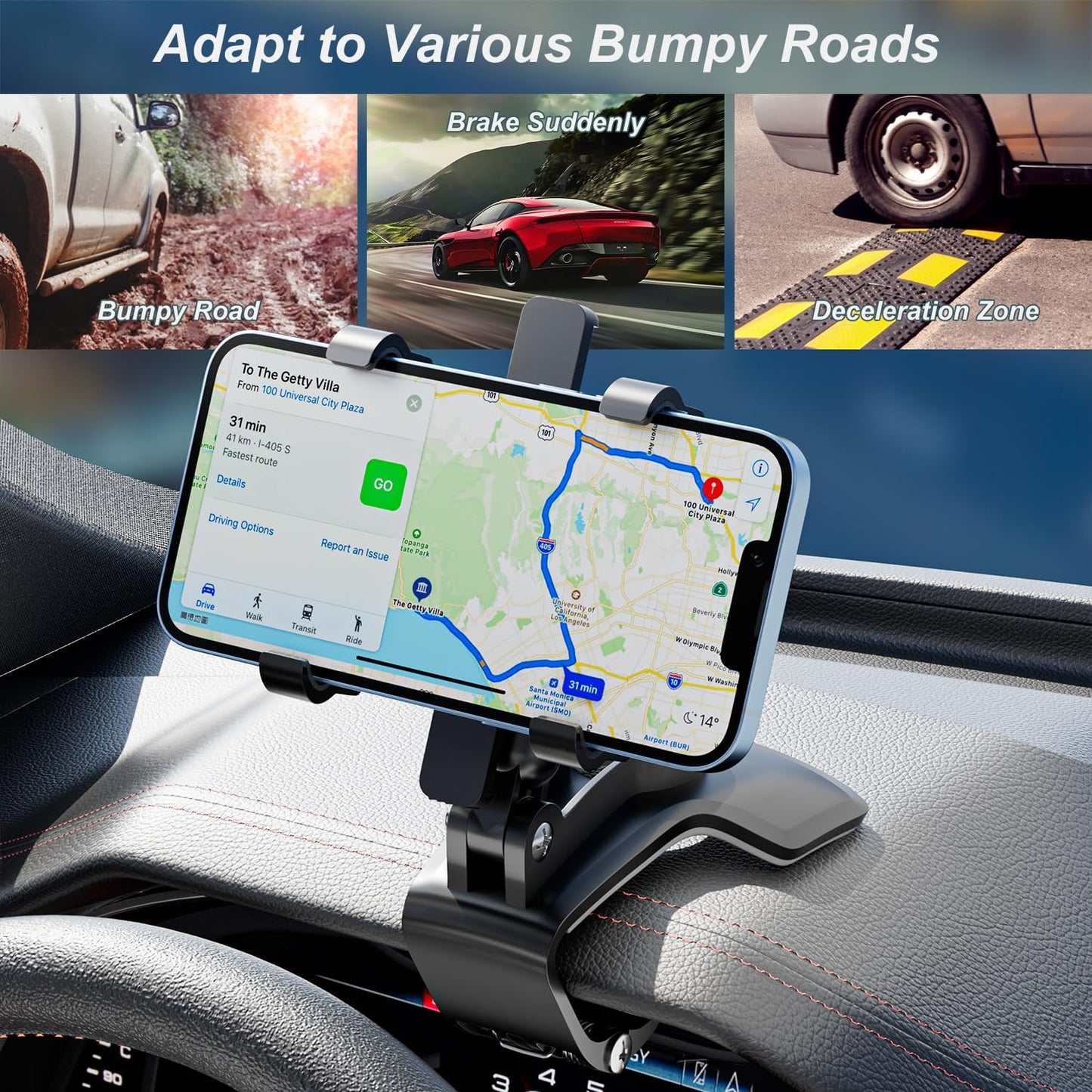 Adjustable Clip-On Dashboard Phone Holder