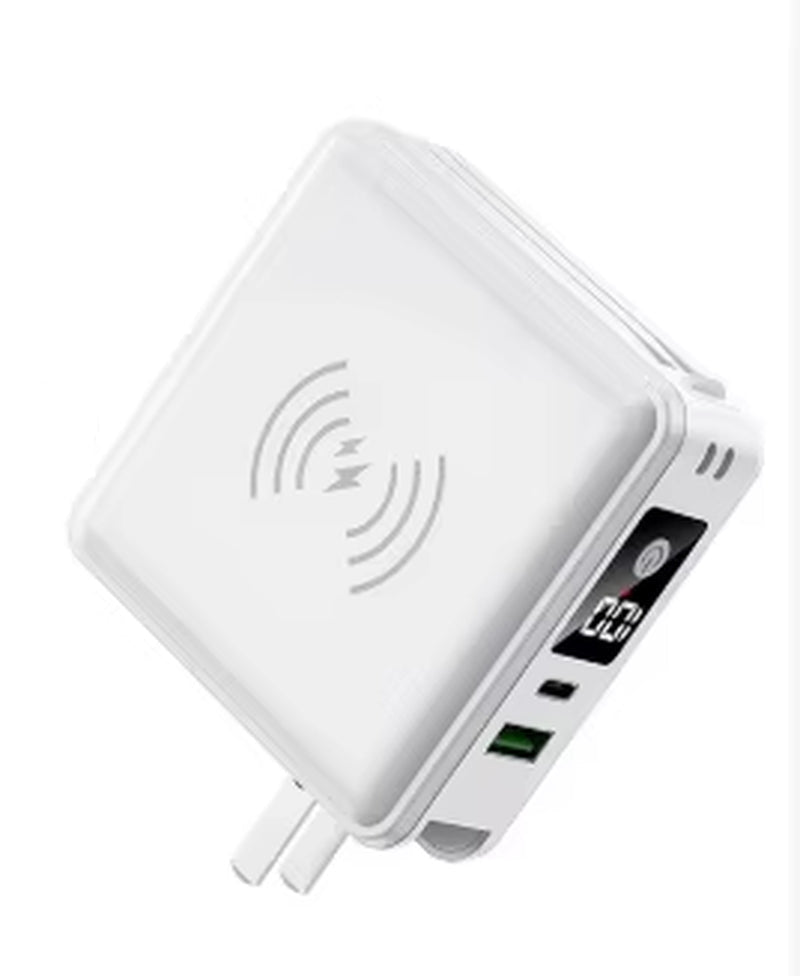 15000Mah  Multi-Function 6 in 1 Powerbank Built Cable AC Plug 22.5W PD Super Fast Charging Travel Charger