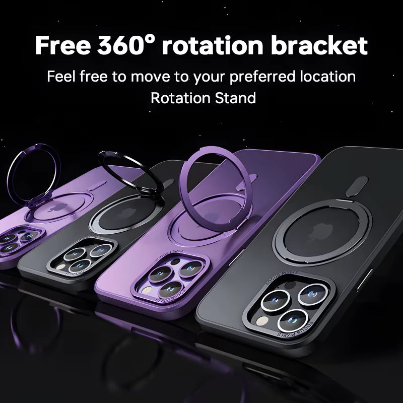 360° Rotation Holder for Magsafe Magnetic Wireless Charging Case for Iphone 15 14 13 12 11 Pro Max plus Phone Transparent Cover