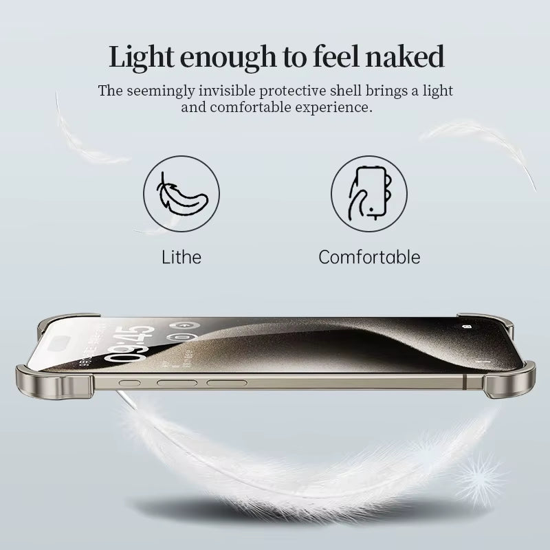 Luxury Alien Titanium Alloy Bumper Phone Case for  15 13 12 14 Pro Max 15Plus Metal Lens Film Protection Corner Pads Cover