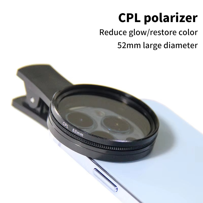 52MM Circular Universal Portable Polarizer Camera Lens CPL No Reflections Filter Professional for Iphone Mobile Phone Smartphone