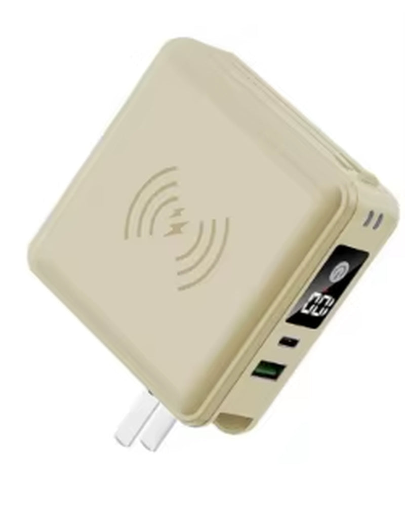 15000Mah  Multi-Function 6 in 1 Powerbank Built Cable AC Plug 22.5W PD Super Fast Charging Travel Charger