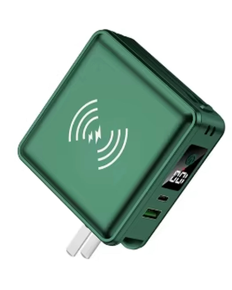 15000Mah  Multi-Function 6 in 1 Powerbank Built Cable AC Plug 22.5W PD Super Fast Charging Travel Charger