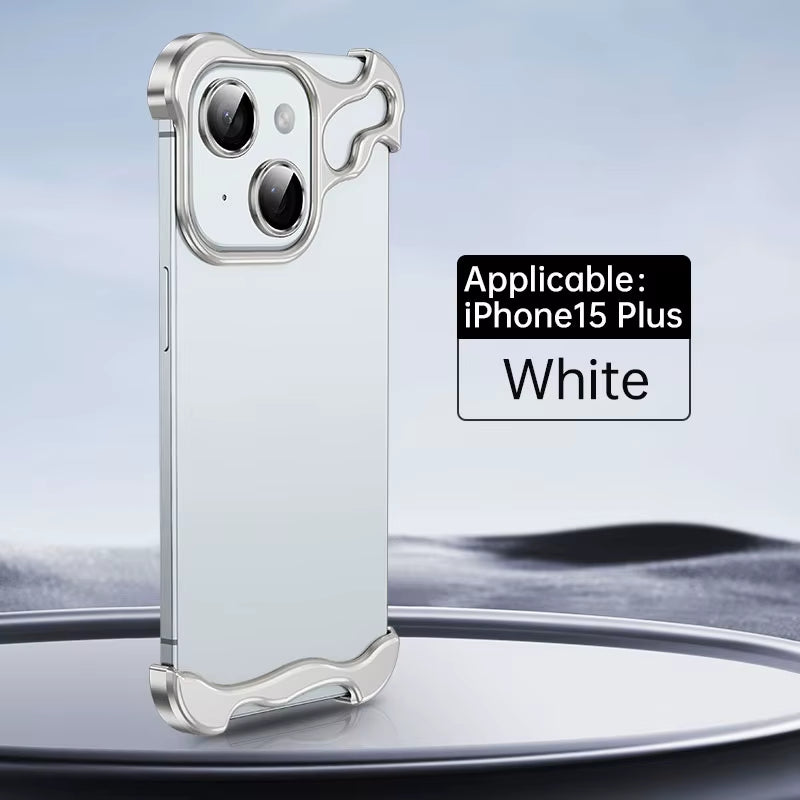 Luxury Alien Titanium Alloy Bumper Phone Case for  15 13 12 14 Pro Max 15Plus Metal Lens Film Protection Corner Pads Cover
