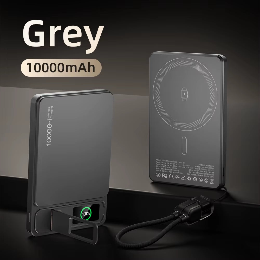 10000mAh Magnetic Wireless Power Bank 20W Fast Charging Slim MagSafe Portable