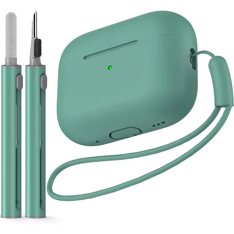 AirPods Pro Case with Cleaner Pen Kit Silicone Protective Cover with Lanyard