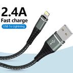 Lightning Cable Fast Charging iPhone Cord Nylon Braided MFi Certified