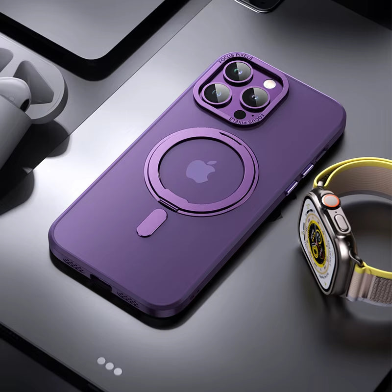 360° Rotation Holder for Magsafe Magnetic Wireless Charging Case for Iphone 15 14 13 12 11 Pro Max plus Phone Transparent Cover