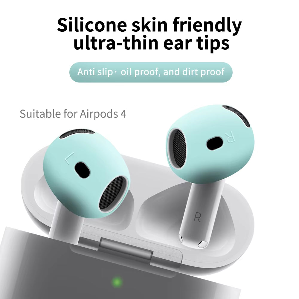 AirPods 4 Silicone Case Cover Protective Skin with Ear Tips Anti-Slip