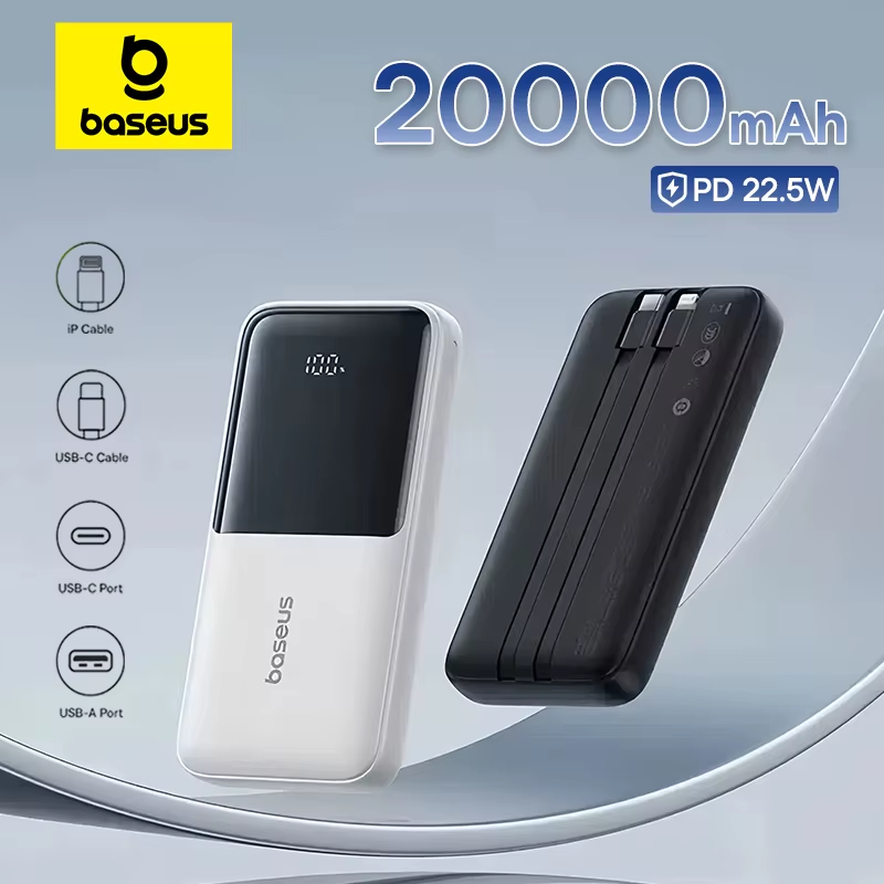 20000mAh Power Bank 22.5W Fast Charging Built-in Cable Portable Charger Secondary image