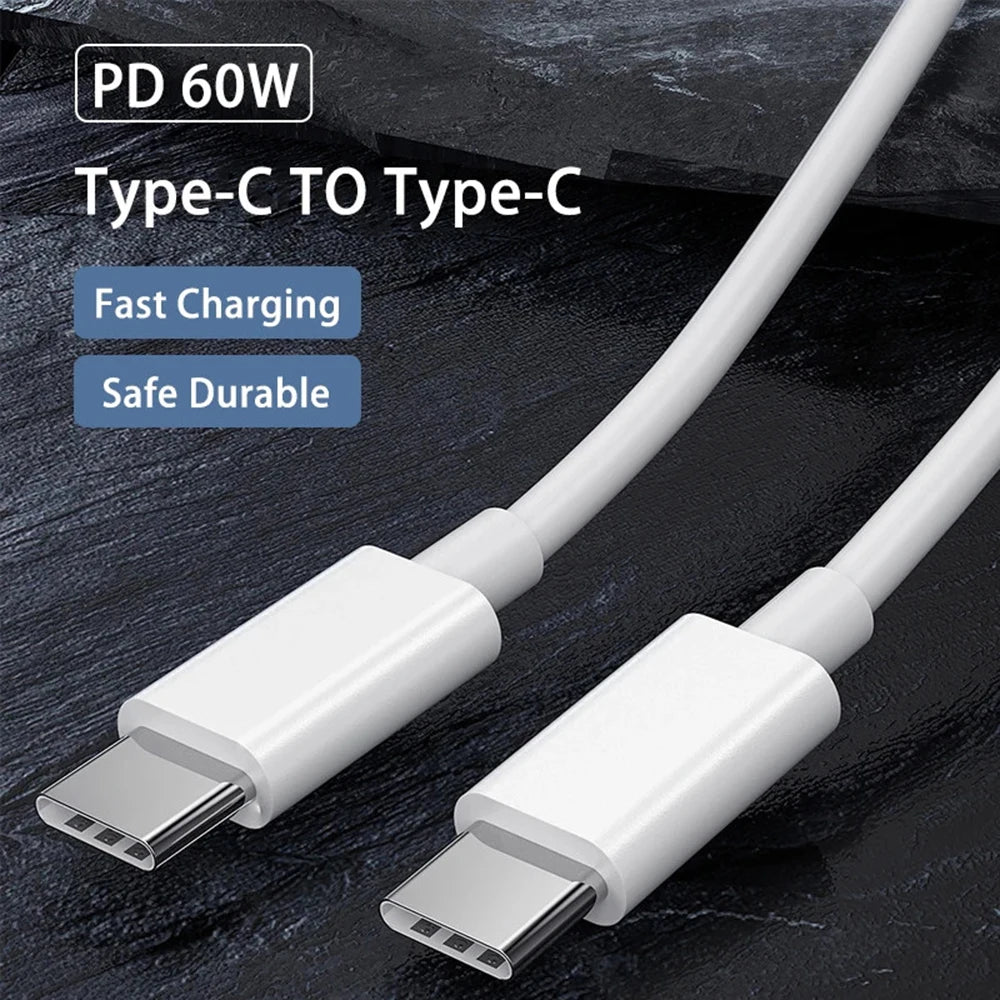 60W USB C to USB C Cable Fast Charging Data Cable Type C Cord