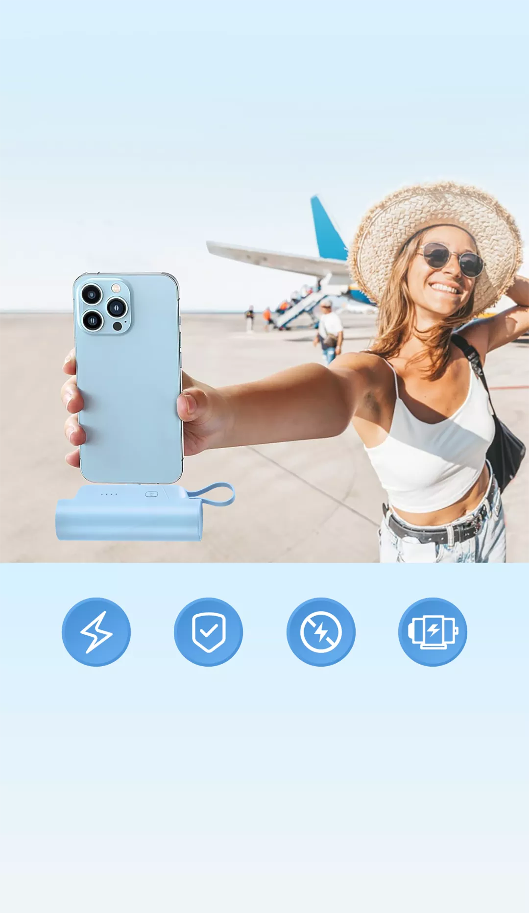 Multifunctional Portable Charger with Cable