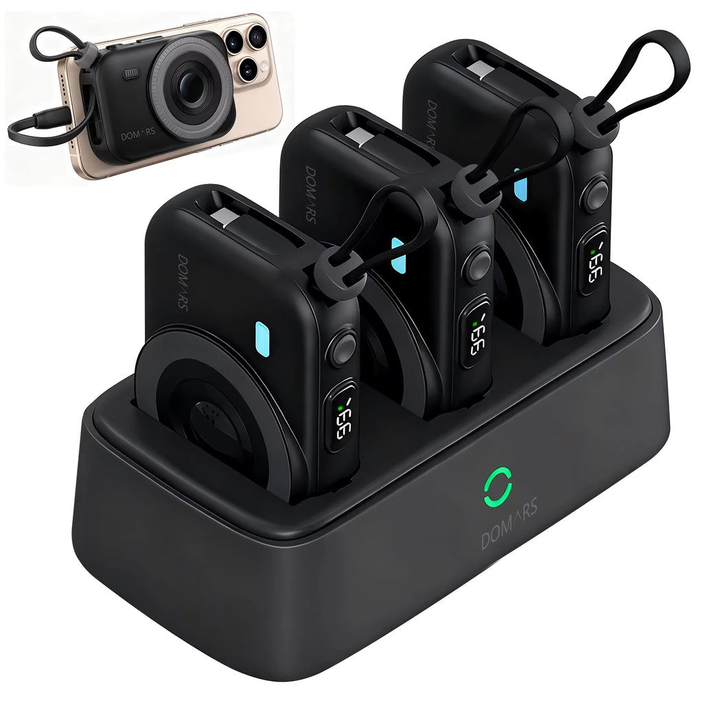 3 Pack Magnetic Power Bank 10000mAh Wireless Charging Set with Dock Fast Charger