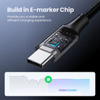 100W USB C to USB C Cable PD Fast Charging Nylon Braided 5A E-Marker