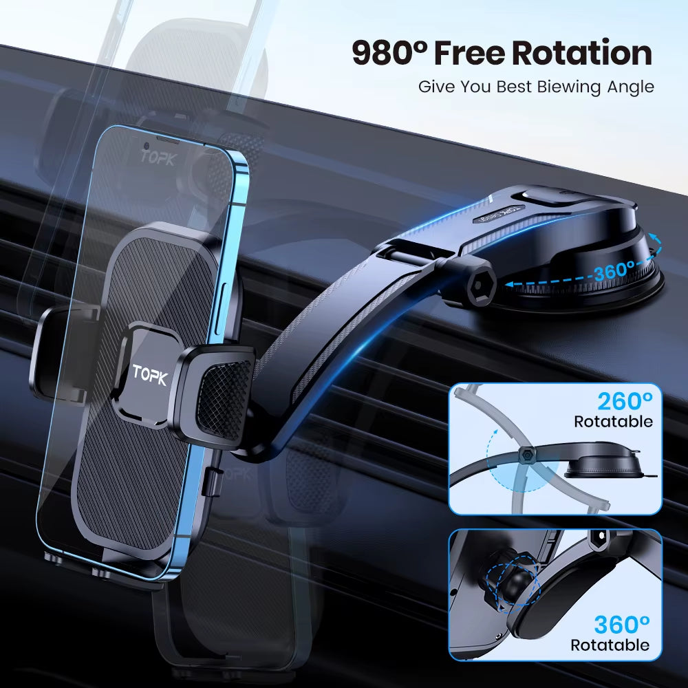 Car Phone Holder Air Vent Dashboard Windshield Mount Adjustable 360 Stand