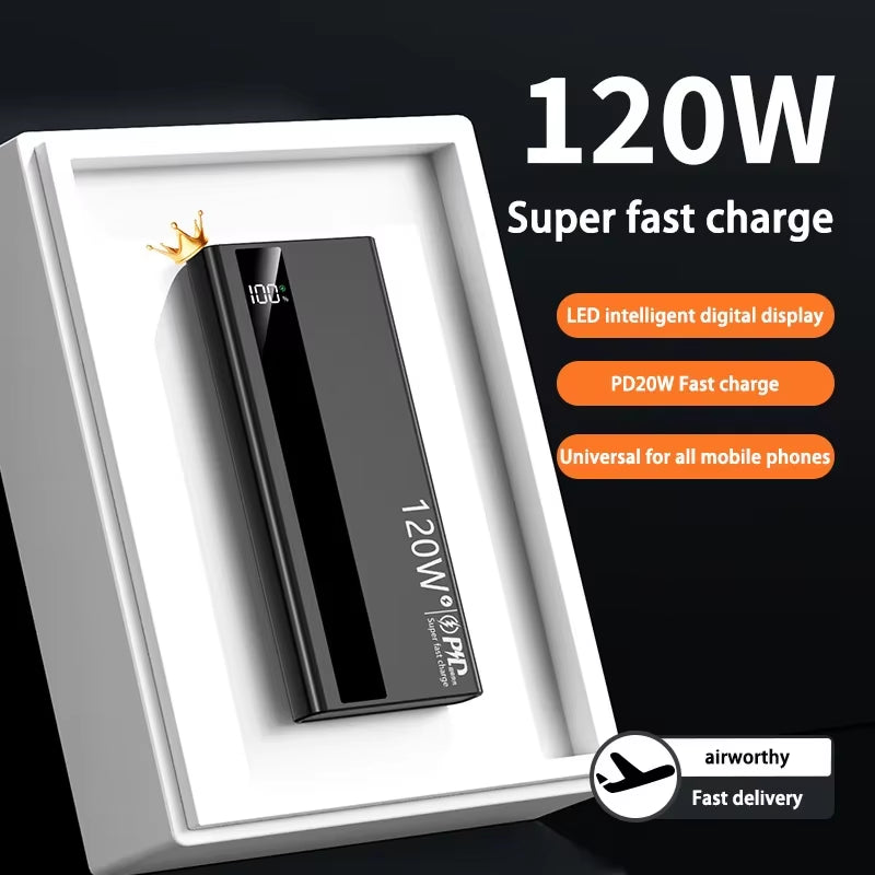 200000mAh Power Bank 120W Fast Charging Portable High Capacity Charger