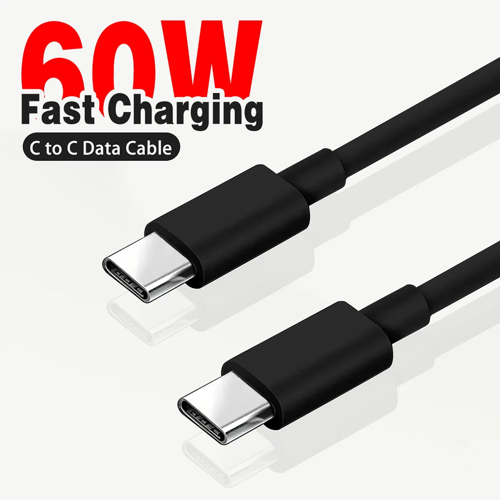 60W USB C to USB C Cable Fast Charging Data Cable Type C Cord