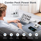 3 Pack Magnetic Power Bank 10000mAh Wireless Charging Set with Dock Fast Charger