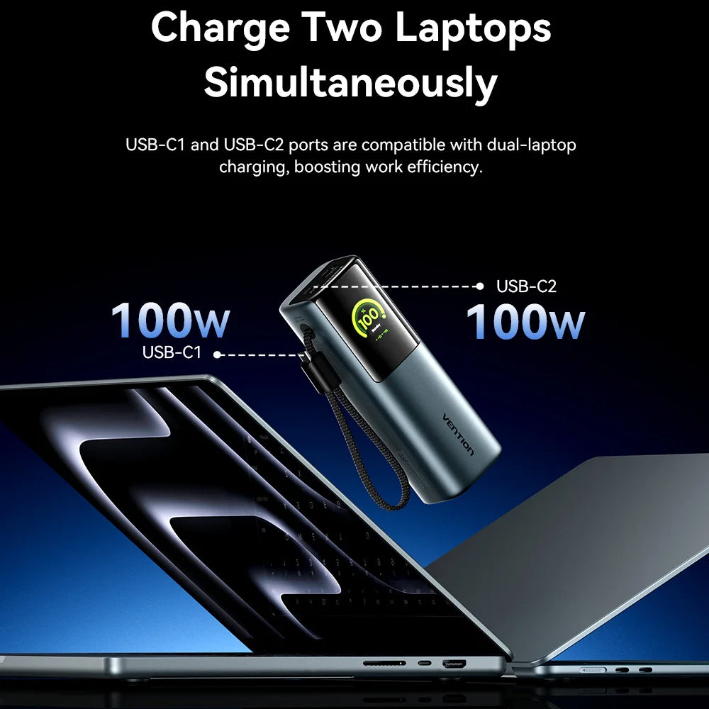27000mAh Power Bank 200W PD3.1 Fast Charging 140W Laptop Portable Charger