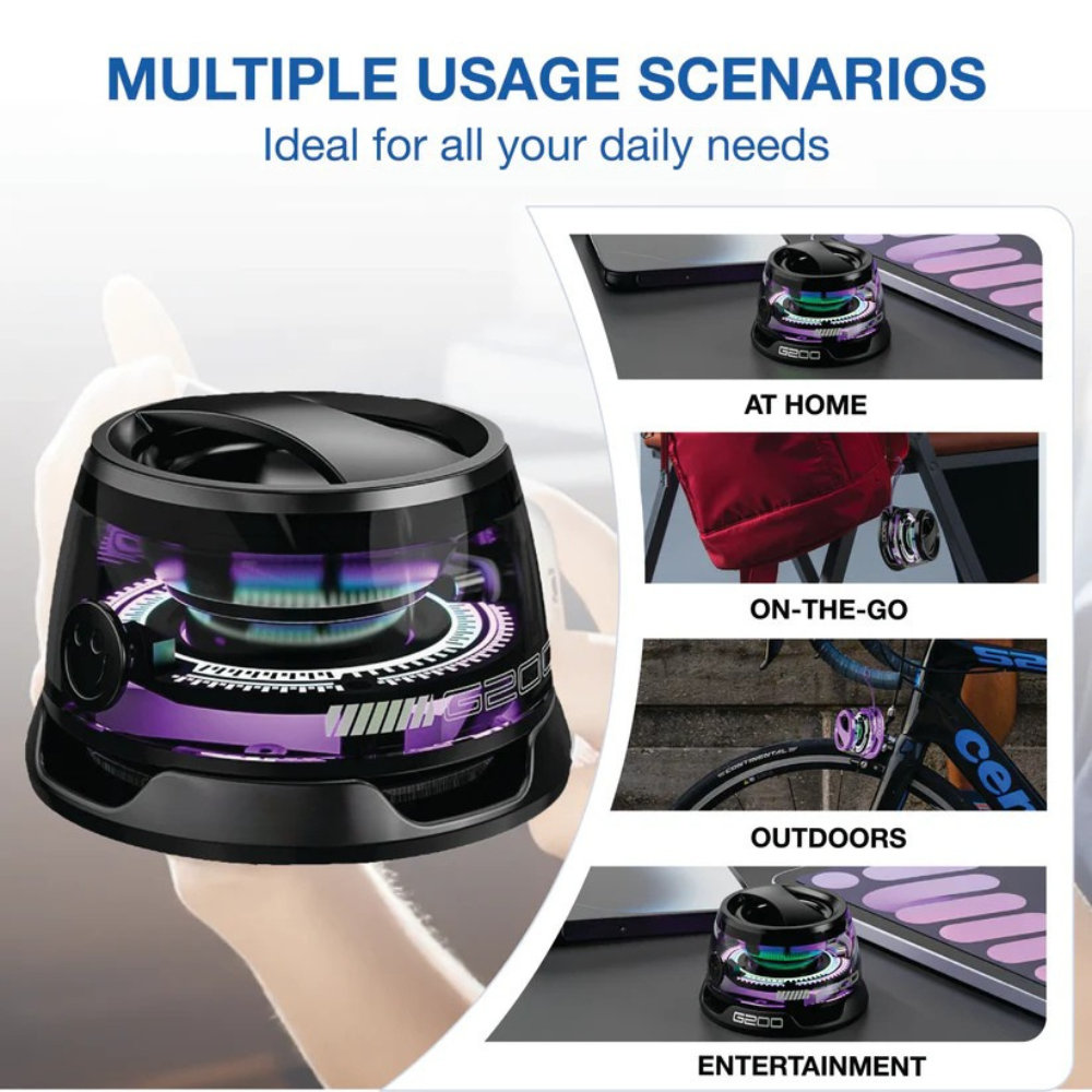 Portable RGB Bluetooth Speaker – Magnetic Mount & 360° Bass