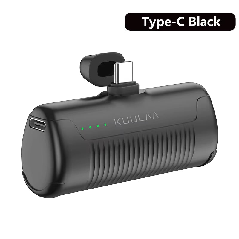 Mini Power Bank 4500mAh Portable Charger Built-in Plug Type-C Lightning