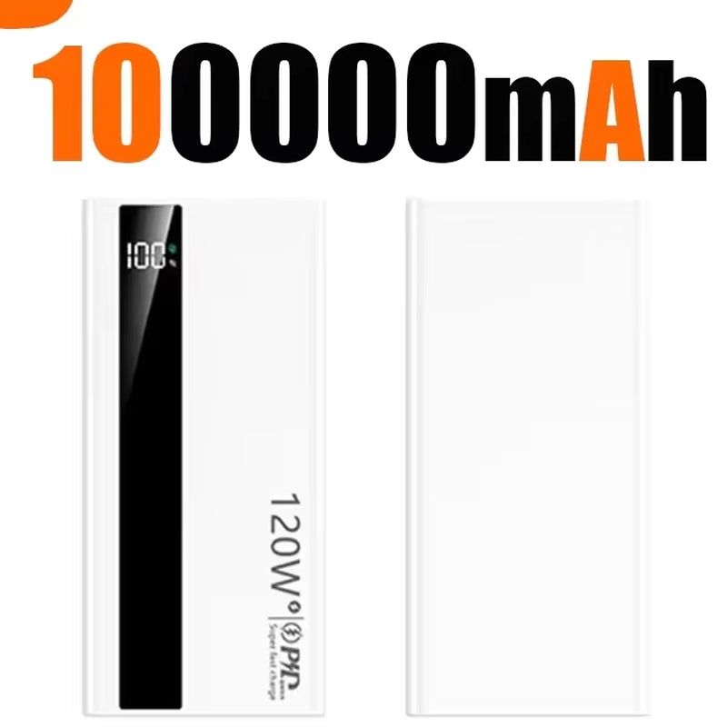 200000mAh Power Bank 120W Fast Charging Portable High Capacity Charger