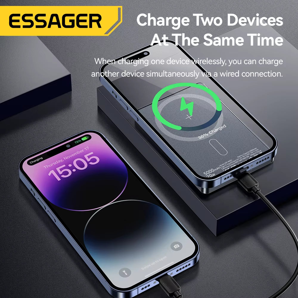 5000mAh Magnetic Wireless Power Bank 20W Fast Charging MagSafe Portable Charger
