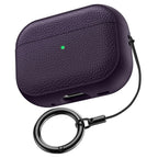 Leather Pattern AirPods Pro Case TPU Protective Cover with Keychain