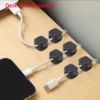 Magnetic Cable Clip Organizer Adhesive Wire Holder Desk Cable Management