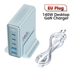 140W GaN Desktop Charger 5 Port USB C Fast Charging Station LED Display