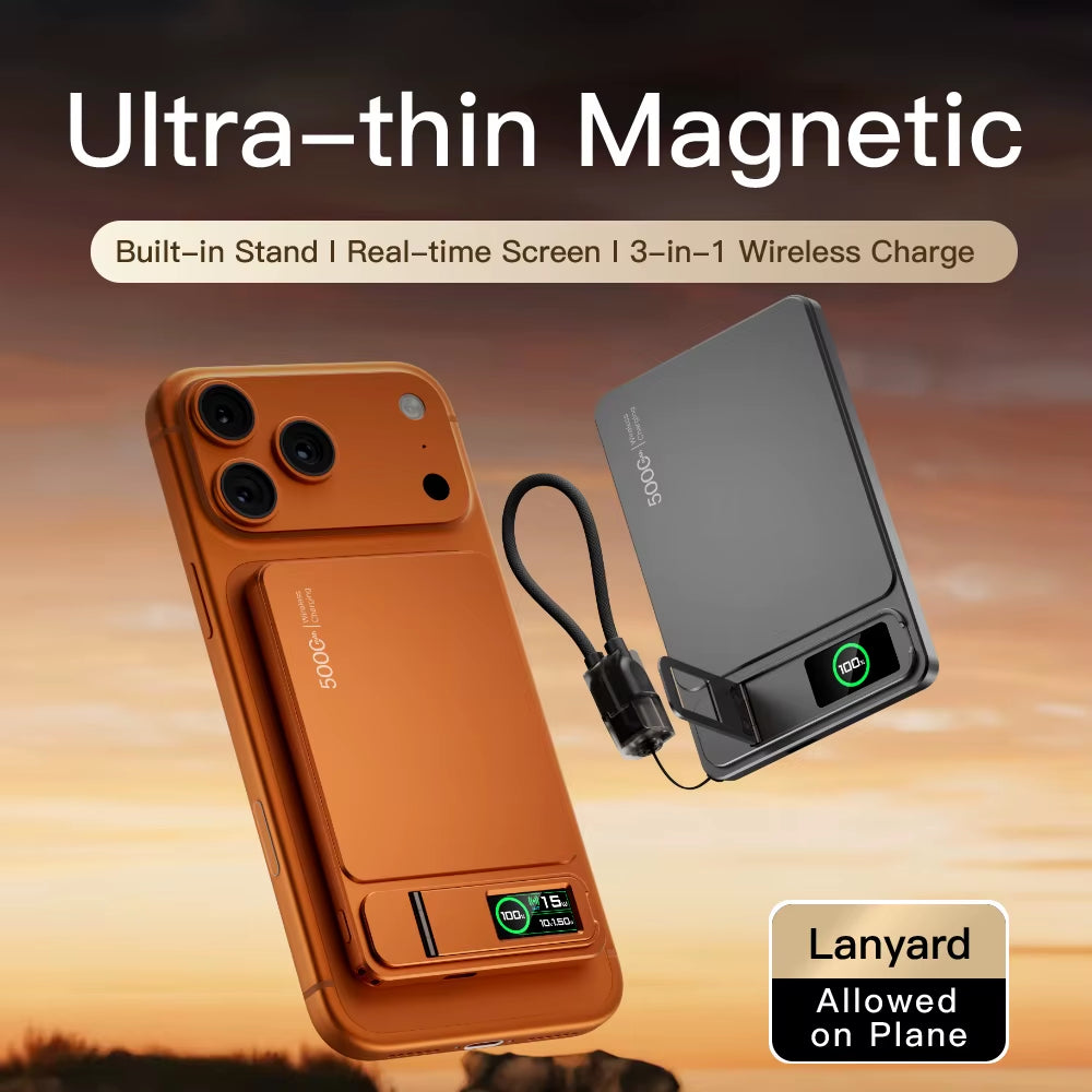 10000mAh Magnetic Wireless Power Bank 20W Fast Charging Slim MagSafe Portable