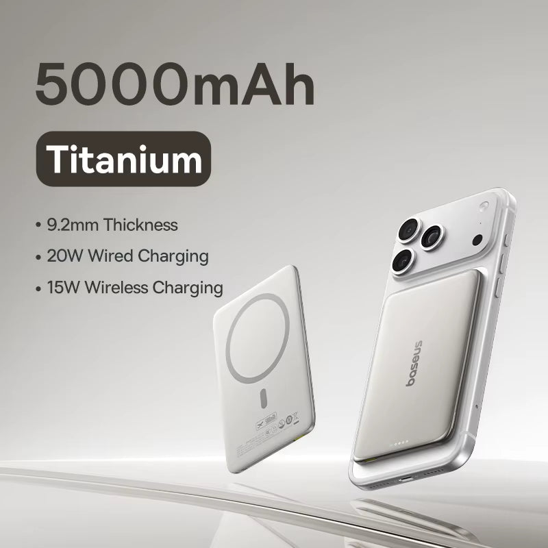 5000mAh Magnetic Power Bank Ultra Slim 15W Wireless 20W Fast Charging