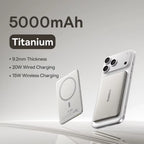 5000mAh Magnetic Power Bank Ultra Slim 15W Wireless 20W Fast Charging