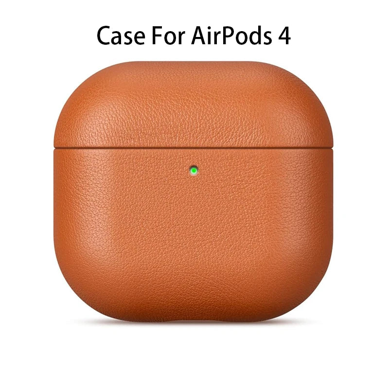 Genuine Leather AirPods 4 Case Premium Protective Cover Luxury Design
