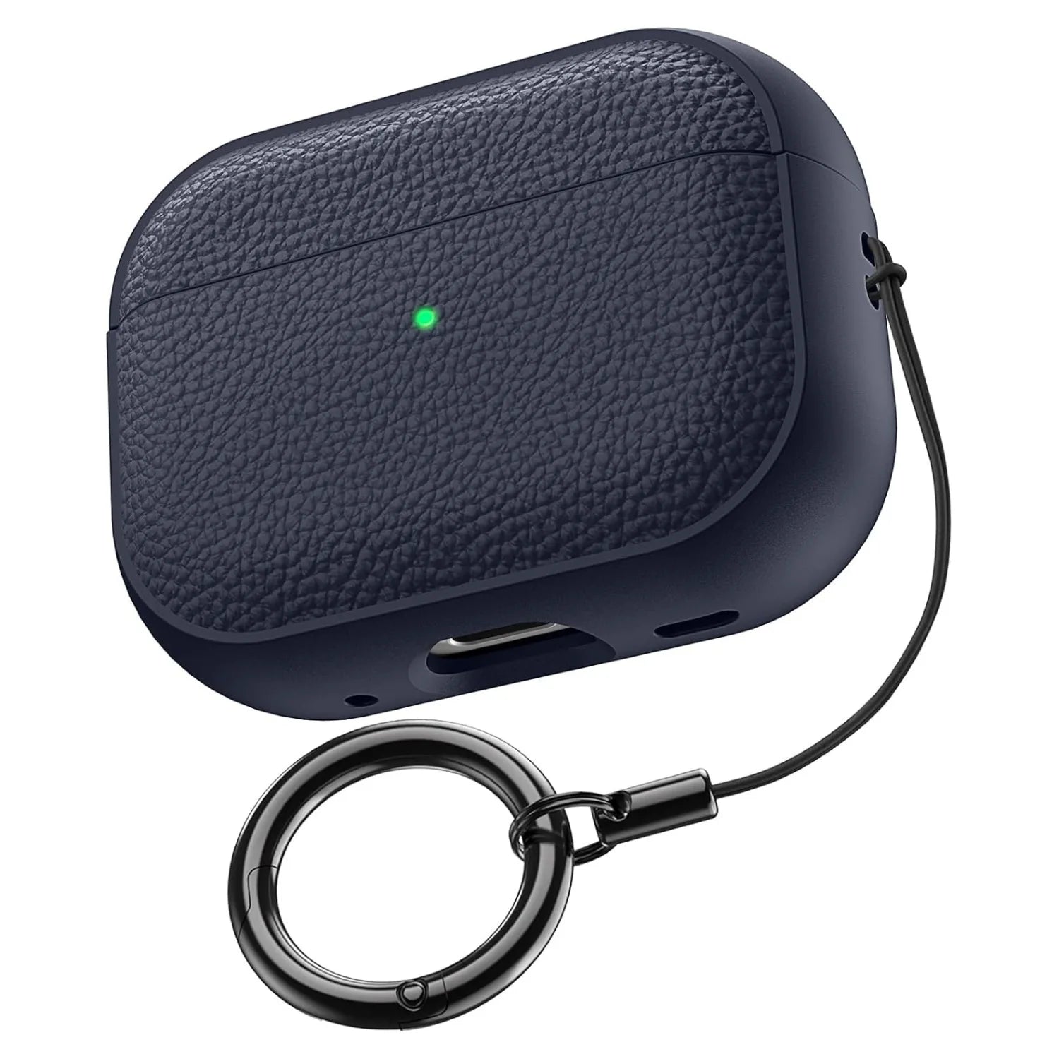 Leather Pattern AirPods Pro Case TPU Protective Cover with Keychain