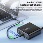140W GaN Desktop Charger 5 Port USB C Fast Charging Station LED Display