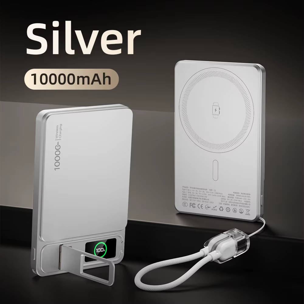 10000mAh Magnetic Wireless Power Bank 20W Fast Charging Slim MagSafe Portable Main image