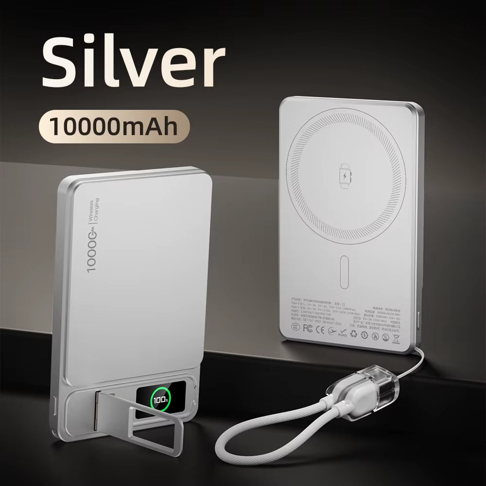 10000mAh Magnetic Wireless Power Bank 20W Fast Charging Slim MagSafe Portable
