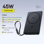 Qi2 Magnetic Power Bank 10000mAh 15W Wireless 22.5W Fast Charging Portable