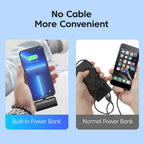 Mini Power Bank 4500mAh Portable Charger Built-in Plug Type-C Lightning