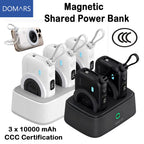 3 Pack Magnetic Power Bank 10000mAh Wireless Charging Set with Dock Fast Charger